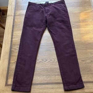 J. Crew Men's Pants in Deep Burgundy